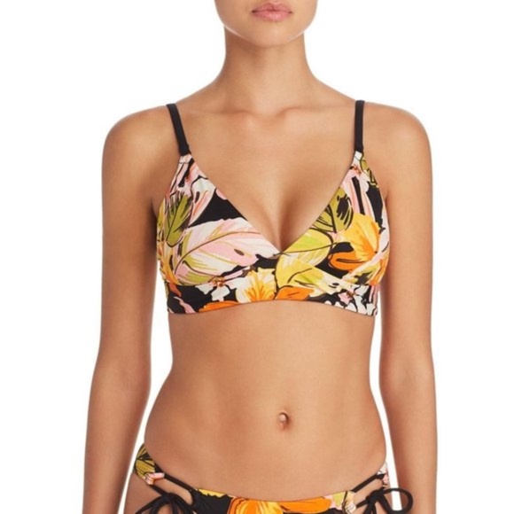Robin Piccone Mila Triangle Floral Print Bikini Top - Picture 1 of 6